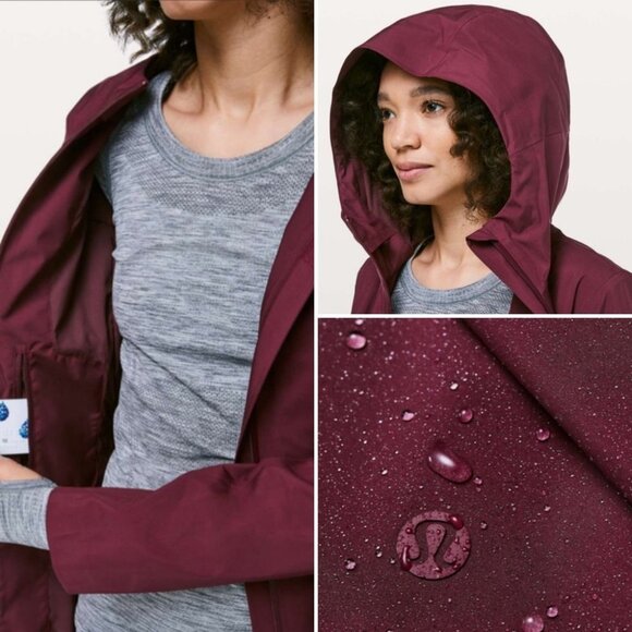NWT Lululemon Rain Rebel Deep Ruby Jacket Size 2 Waterproof New with Tags Coat - Picture 16 of 16